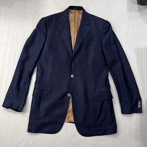 Corneliani Men's 42L Sport Coat Herringbone Silk Two Button Notch MOP Buttons